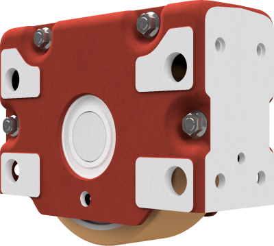 Wheel block RBN 250, non-driven, reinforced design, form 8 - with vulkollan press-on tyres