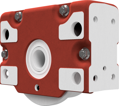 Wheel block RBA 250 x 87,5, driven, reinforced design, single wheel flange 22,5 mm width, form 2 - single wheel flange on the drive side