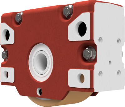 Wheel block RBA 200, driven, form 7 - with Vulkollan coating, running tread diameter Ø225 mm