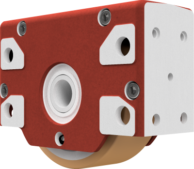 Wheel block RBA 160, driven, form 8 - with vulkollan press-on tyres