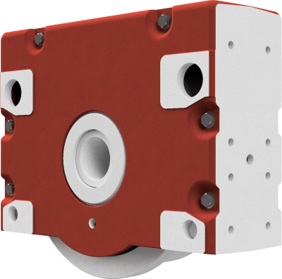 Wheel block RBA 500 x 130, driven, single wheel flange 40 mm width, form 2 - single wheel flange on the drive side
