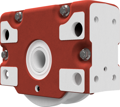Wheel block RBA 250 x 55, driven, reinforced design, form 1 - double-sided wheel flange