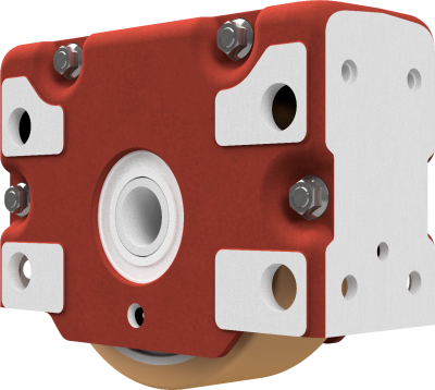Wheel block RBA 250, driven, reinforced design, form 8 - with vulkollan press-on tyres