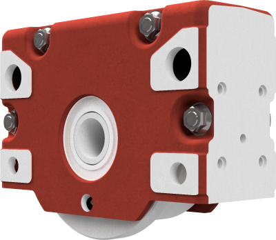Wheel block RBA 200 x 82,5, driven, single wheel flange 17,5 mm width, form 2 - single wheel flange on the drive side
