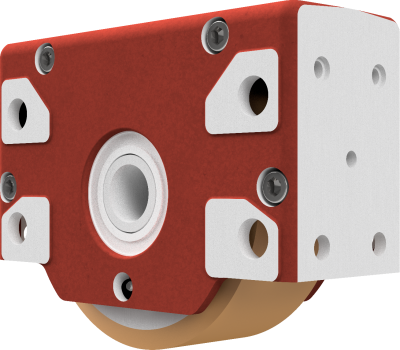 Wheel block RBA 160, driven, form 7 - with Vulkollan coating, running tread diameter Ø180 mm